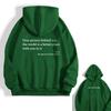 Unisex Oversized Hooded Pullover Fleece Sweatshirt With Letter Print Kangaroo Pocket