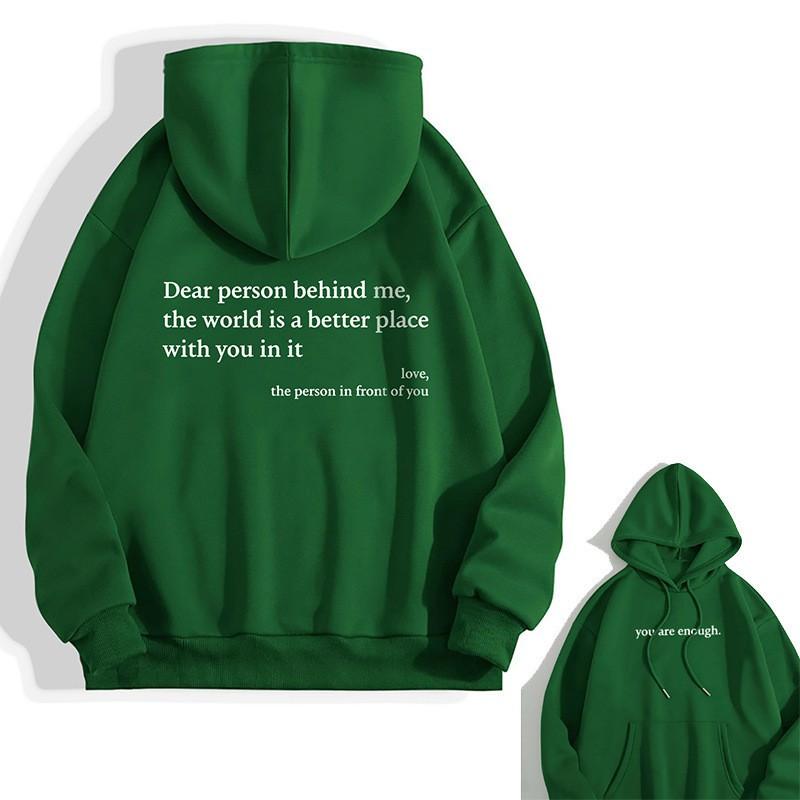 Unisex Oversized Hooded Pullover Fleece Sweatshirt With Letter Print Kangaroo Pocket
