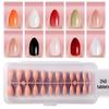 Solid Color Manicure Nail Tips Set with Multi-color Options - 240 Wearable Fake Nail Stickers