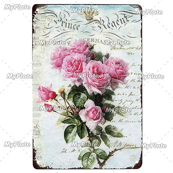 Rose Vintage Metal Sign Tin Sign Vintage  Decoration Plaque Home Wall Decor Bar Sign Home Decor Poster Custom