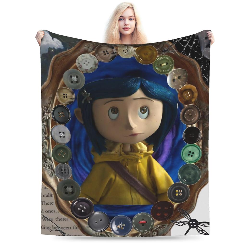 Coralines Flannel Blankets Winter  Warm Bedding Throws for Girls Boys Living Room Funny Bedspread Sofa Bed Cover