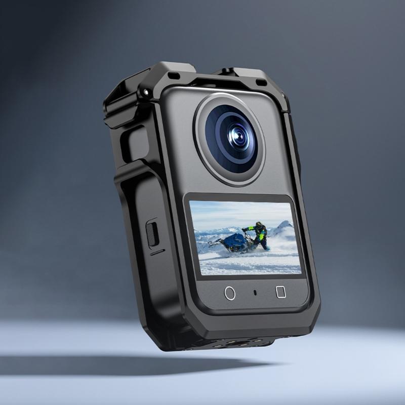 Aluminum-Alloy Camera Cage For 360 Degree Devices Strengthened Heat Dissipation Design Cold Shoe Mount Compatibility