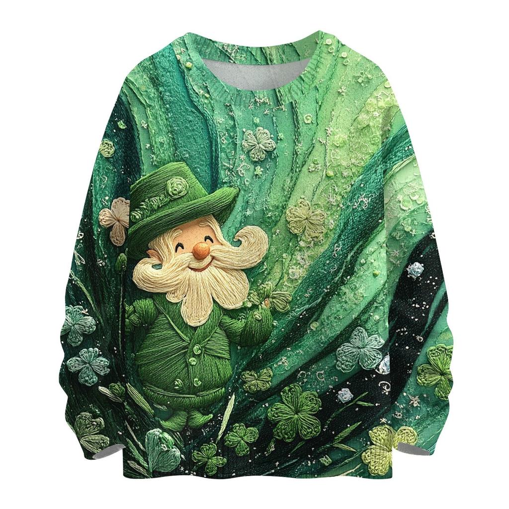 St. Patrick's Day Sweatshirts For Children Boys And Girls Knit Sweater Cute Shirt Fall Crewneck Pullover Tops