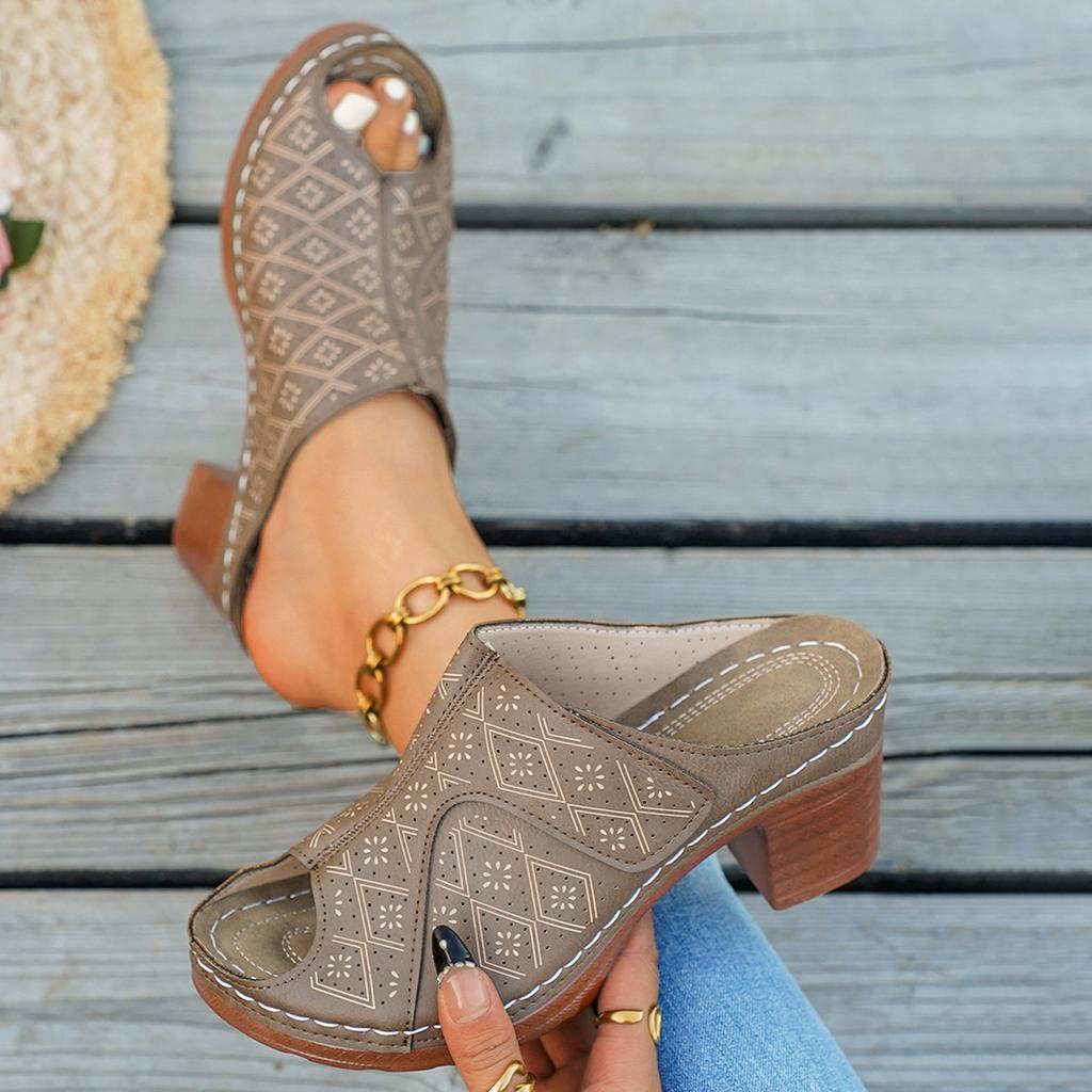 Übergrößen Schuhe für Damen 36-43 Sommer 2026 Damen zum Hineinschlüpfen Plateau Hoher Absatz Rutschfest Peep Toe Sandalen Damen Schuhwerk