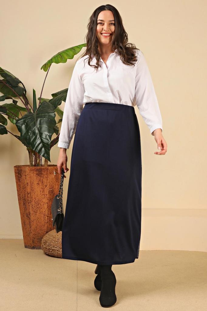 Fustă Stil Femei Mărime Mare Plus Size Creion Fustă Mamă Cu Pietre Laterale