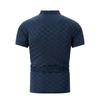 New summer T-shirt: men's checked jacquard polo shirt with a turn-down collar and zip, ideal for everyday casual wear and sport