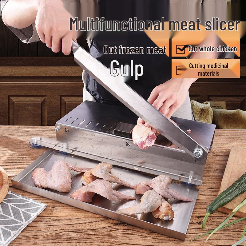 Eejiao Cake & Meat Slicer: Multifunctional Stainless Steel Slicing Knife with Chopping Board for Chinese Medicinal Materials