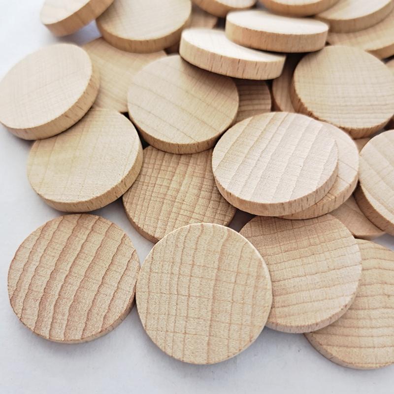 Unfinished Wooden Discs for Handmade Art Crafts Cutouts Ornaments Wedding Decors