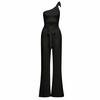 Summer Women Solid Sleeveless Strapless Bandage Jumpsuit Long Wide Leg Trousers