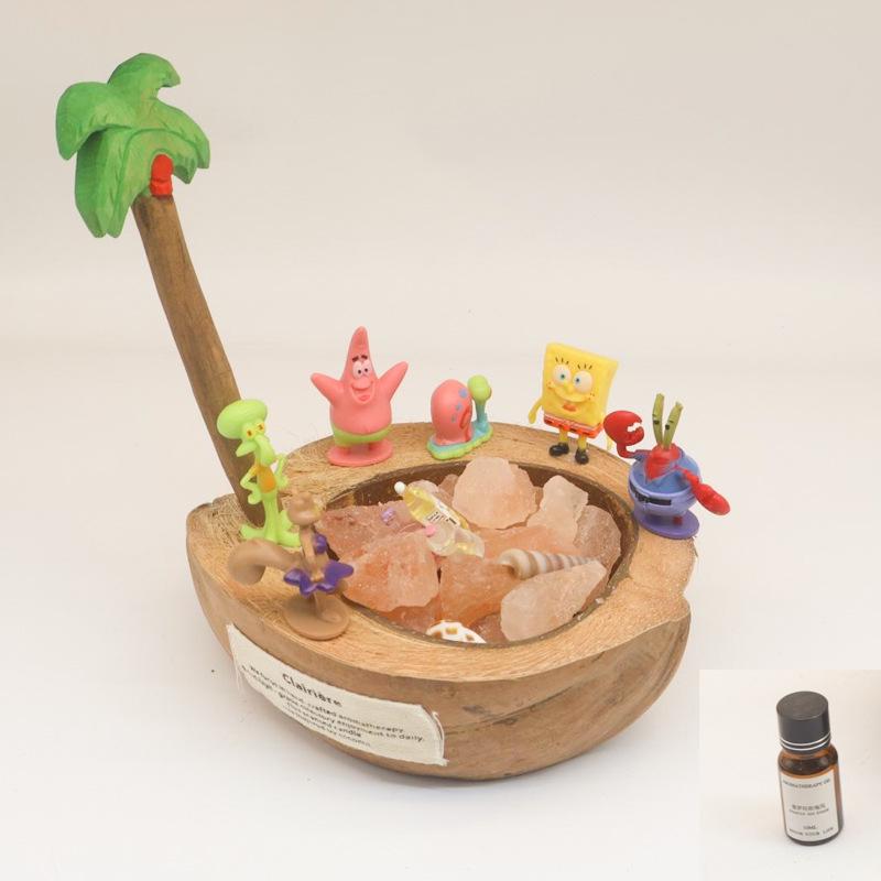 Flameless Coconut Shell Aromatherapy Candle Gift Box - Crystal Stone High-End Home Decor.