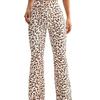 Leopard Print High-Waist Flared Yoga Pants - Wide Leg Streetwear Pilates Fitness Trousers