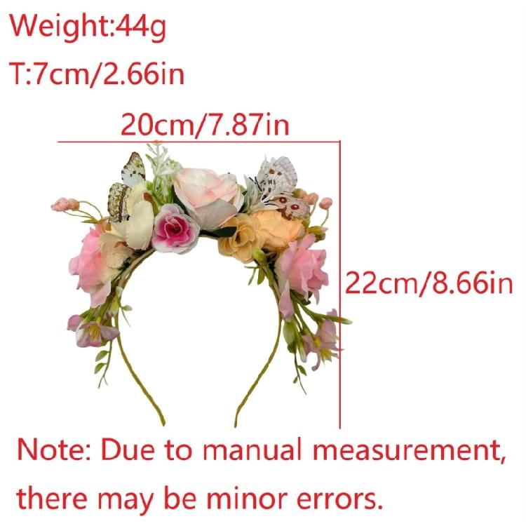 Beautiful Cloth Fabric Flower Headband Hair Hoop With Butterfly Detail For Women Girls Special Event And Daily Use