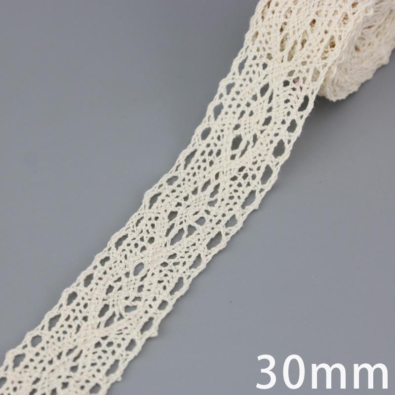 Baumwoll-Spitzenband Beige DIY Handgemacht Hochzeitsparty Basteln Geschenkverpackung Patchwork Gehäkelte Spitze (5 Meter/Lot)