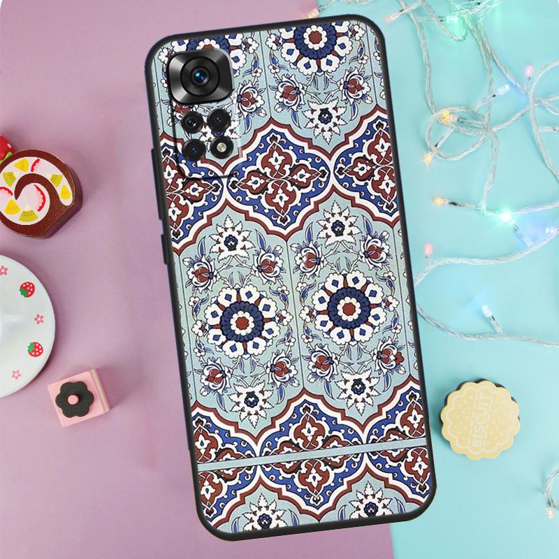 Moroccan Pattern Case For Xiaomi Redmi Note 13 Pro 14 9 10 11 12 9S 10S 11S 12S Redmi 14C 10C 12C 13C Cover