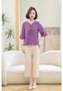 Stylish Plus Size Cotton & Linen Summer Top for Middle-Aged and Elderly Women