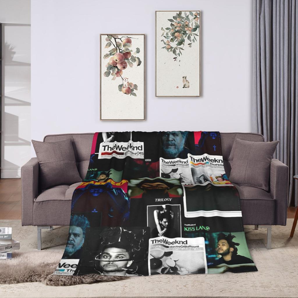 The Weeknd Pop Singer Blanket Coral Fleece Plush Print Multi-function Super Warm Throw Blankets for Home Office Quilt