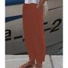 Women's Elastic Waist Linen Pants Loose Fit Casual Trousers Solid Color Pocket Harem Pants