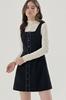 Rood Wool Square Neck Bustier Dress _ Black