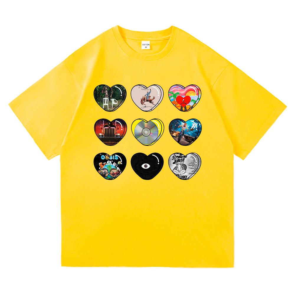 Love 2025 Summer Pure Cotton Men S and Women S 2D Style Graffiti Picture Print Trendy T-shirt Tops with Multiple Styles