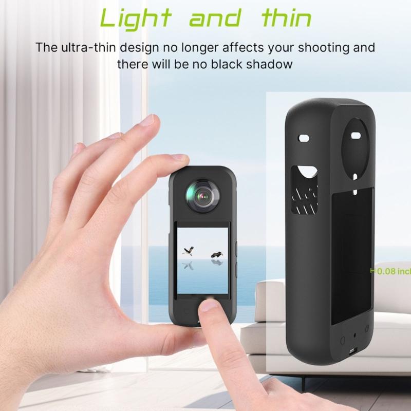 Silicone Case Shockproof Protective Cover for 360 X3 Action Camera Waterproof Housing Shell Skin with Lens Guard