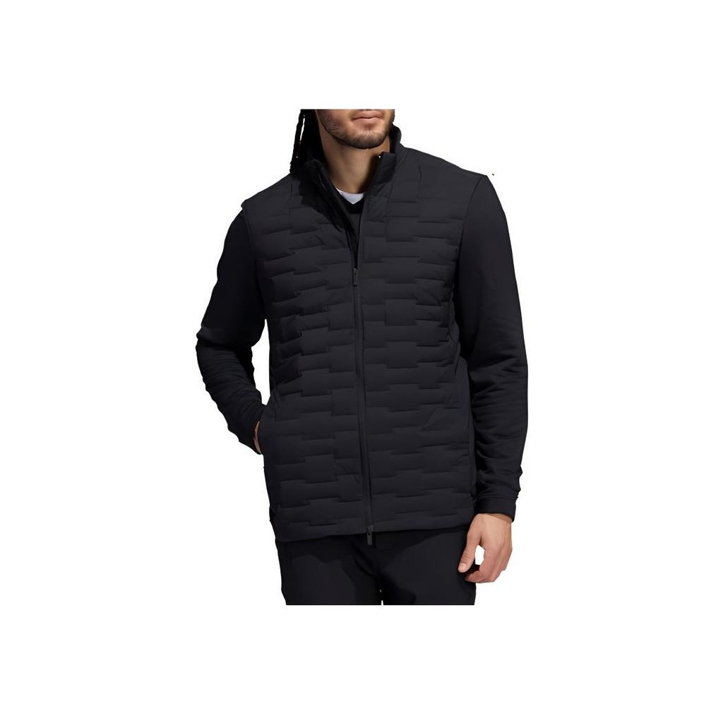 Adidas Outdoor Quilted Lightweight Solid Color Stand Collar Sports Anti-Freeze Zipper Down Jacket Men Jacket Black H50986