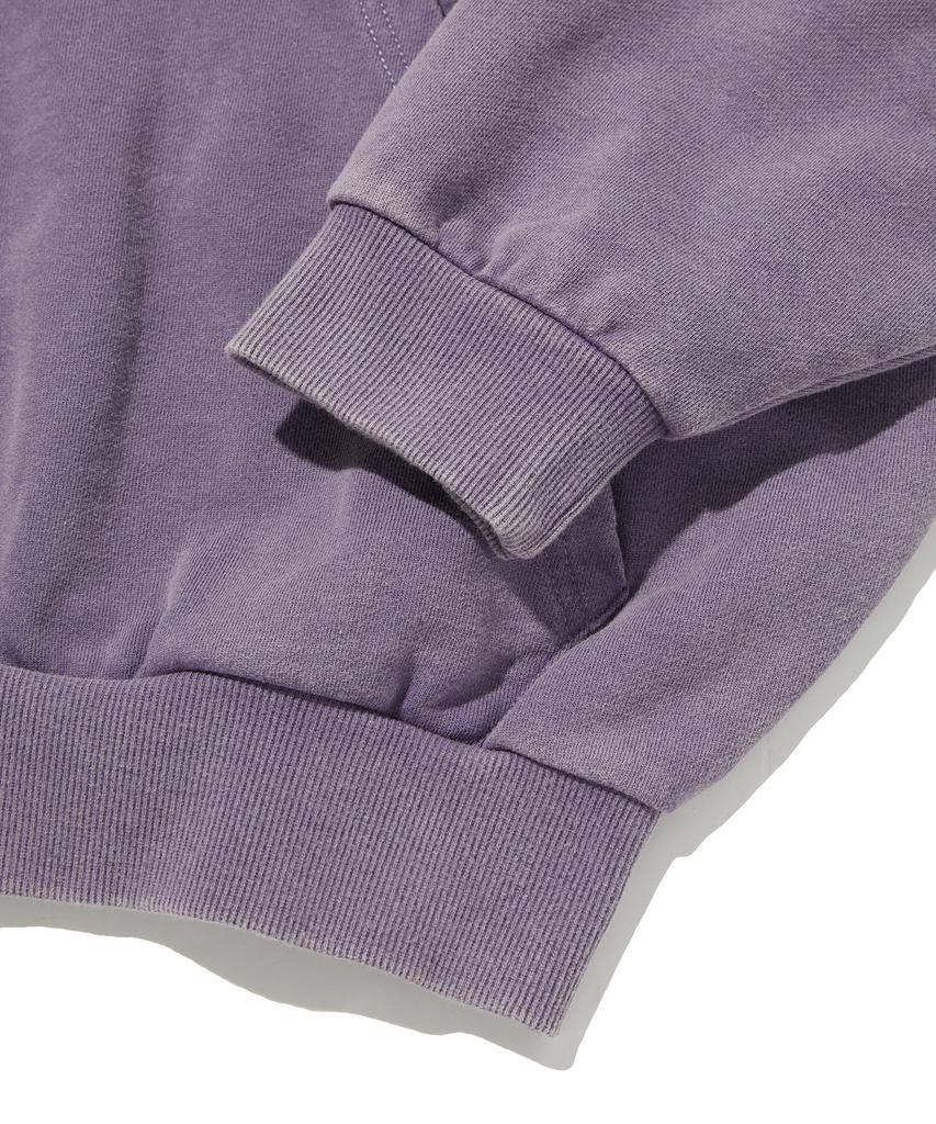 Suade Cropped Washed Hood Zip Up [Purple]