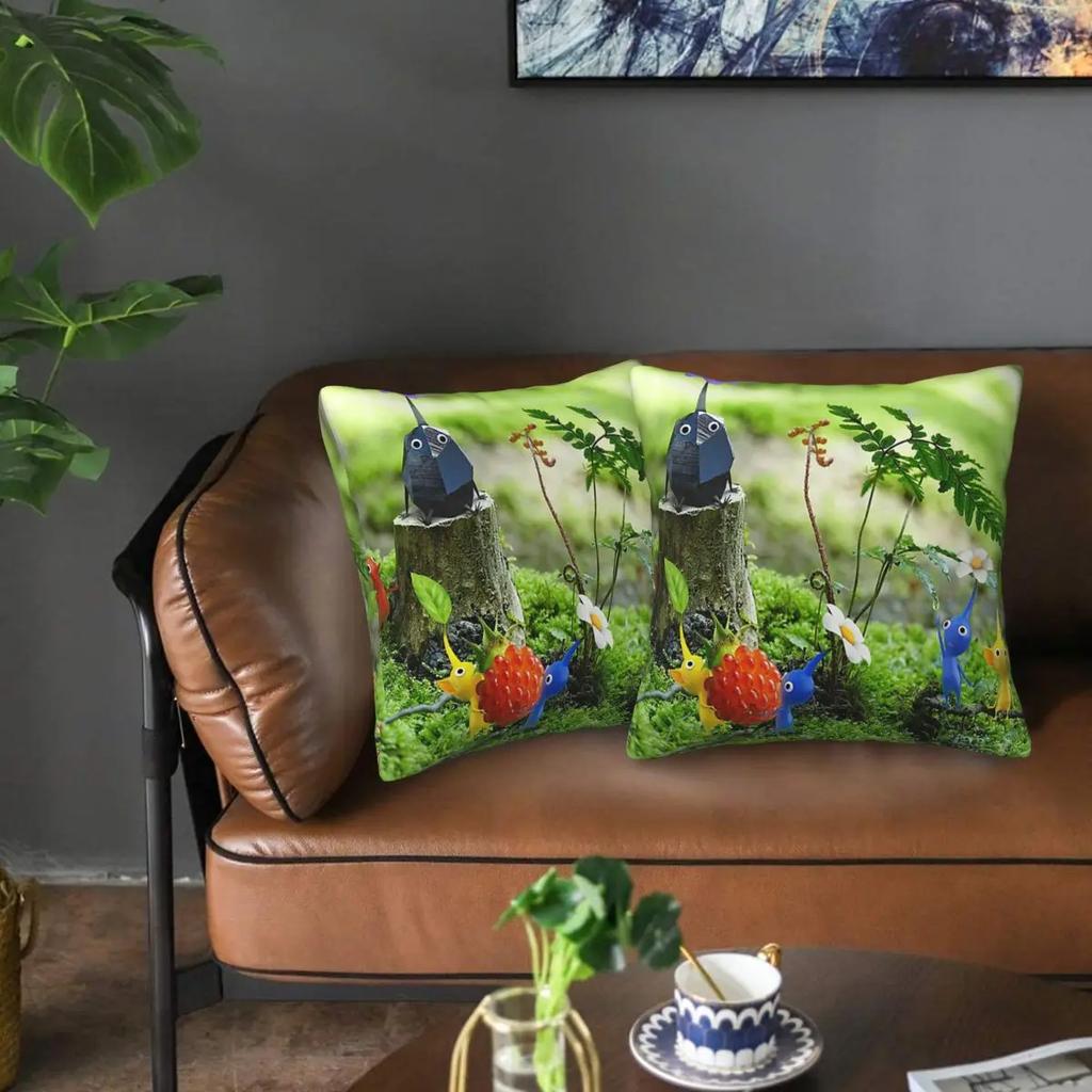 Pikmin 2 Pcs Square Pillowcase Pillow Cover Cushion Decor Comfort Throw Pillow For Home Living Room