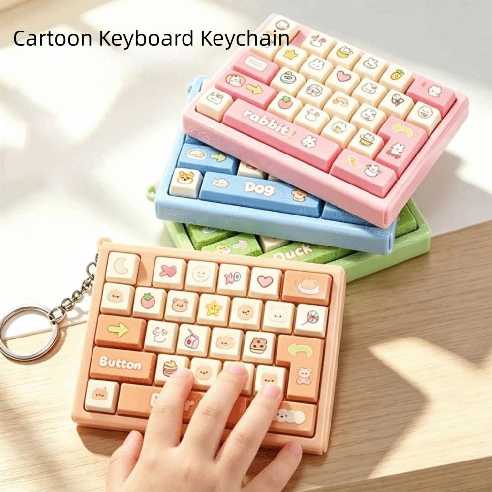 26 Key Decompression Button Toy Creative Style Keyboard Keychain  Accessories Gift