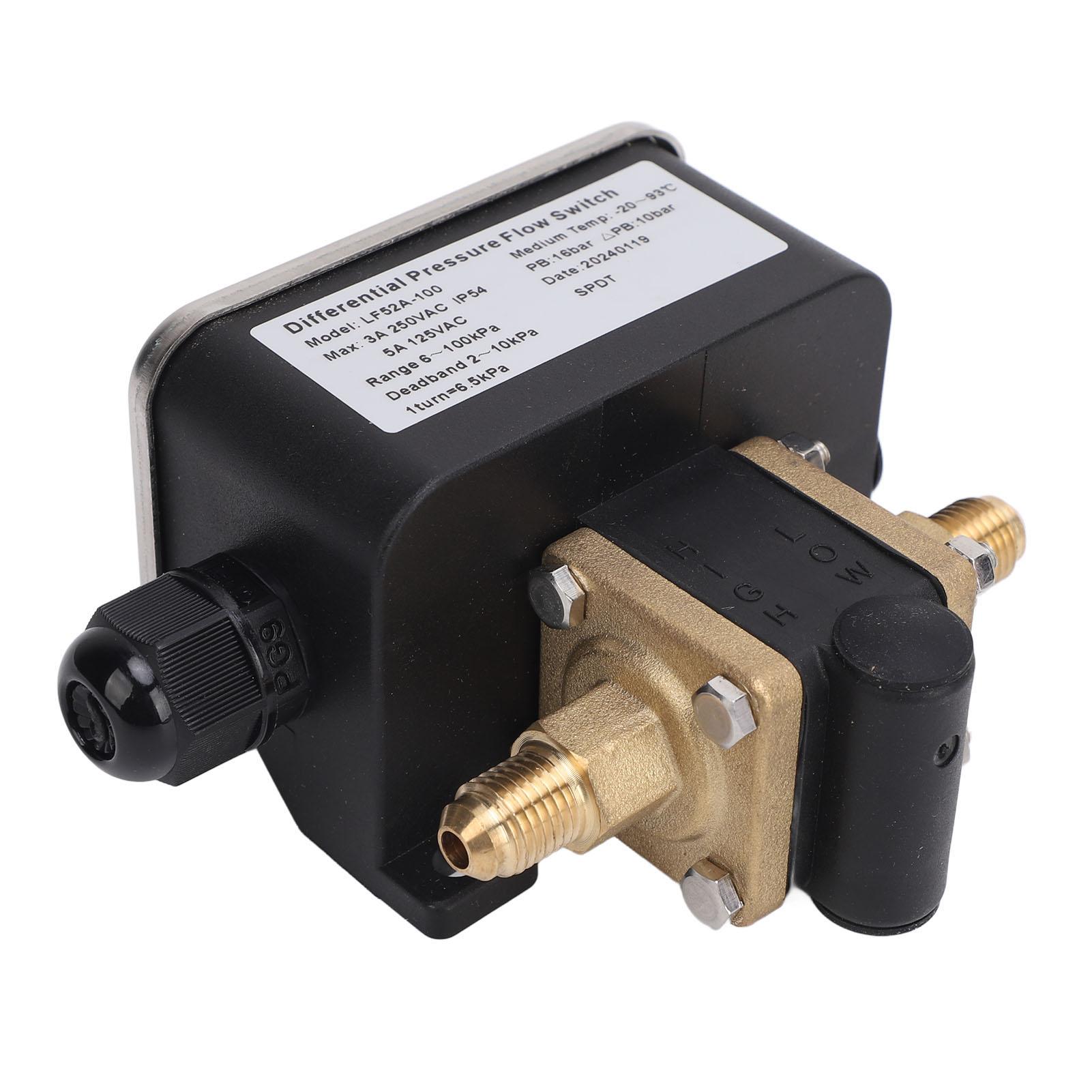 

Differential Pressure Flow Switch Stainless Steel Adjustable 2 Wire 6‑100kpa 125VAC 250VAC