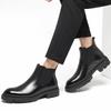 Men's Winter Cotton Martin Boots: British-Style, Mid-Cut Leather, Thick-Soled, Trendy Motorcycle Design
