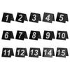 15Pcs Acrylic Number Markers Black Background Double-Sided V Shape Restaurant Table Numbers Scene Props Detective Party