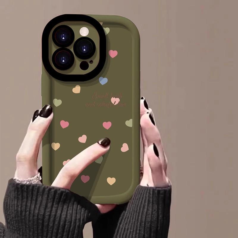 Rainbow Love Applicable Apple 16promax Mobile Case 15promax Painted Puff Case IPhone 14plus