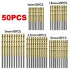 50pcs High Speed Steel Titanium-plated Mini Twist Drill BitSet,Handheld Electric Drill Accessories, StraightShank Drill Bit Set