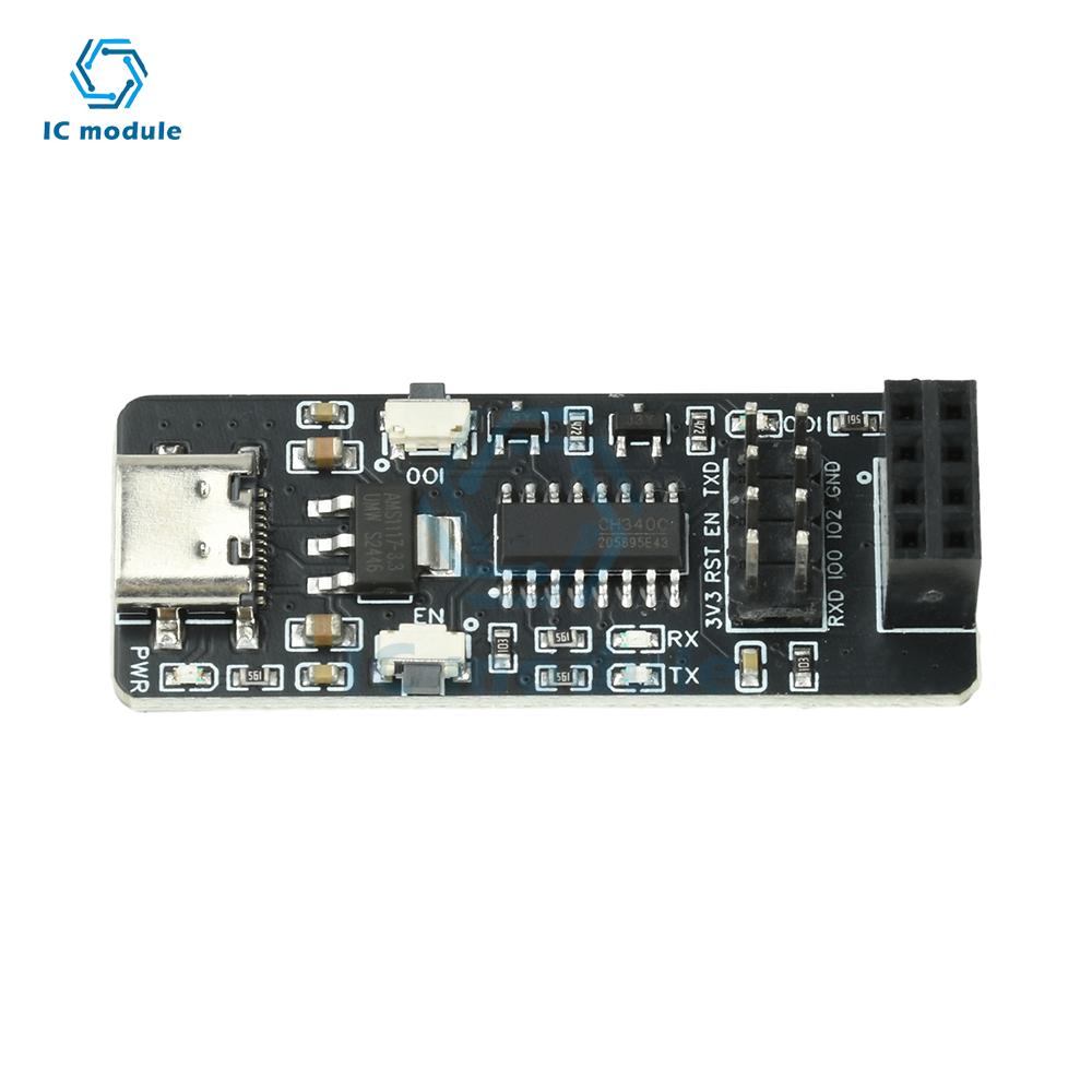 ESP-01/01S  Esp8266 Serial Port To Wifi Module Adapter Board Wireless Transparent Transmission Module CH340 Type C