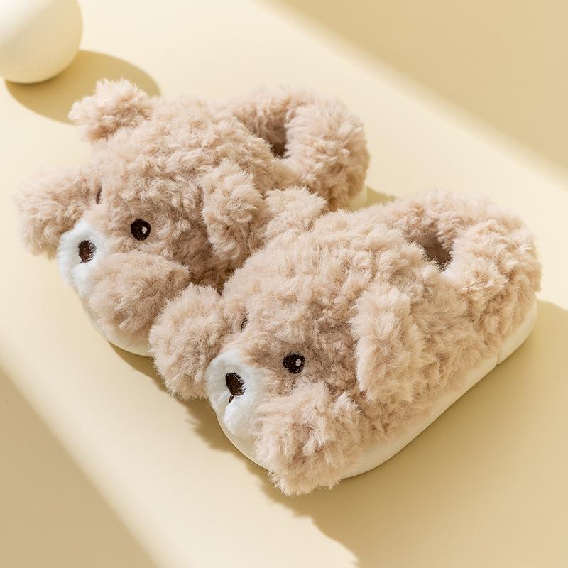 

Хлопковые тапочки Зимние домашние тапочки для мальчиков и девочек из хлопка с объемным рисунком нескользящие детские пушистые тапочки оптом 230 (shoe inner length 22cm) верблюд