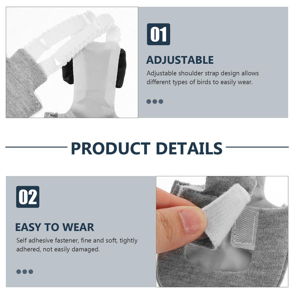 Creative Bird Diaper Parrot Clothes Washable Reusable Lightweight Breathable Skin-Friendly Flight Suit for Parrots Cockatiels