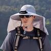 Summer Outdoor Fishing and Hiking Sun Hat with Extra-large Brim, Solar Fan Hat, Shawl, Neck Protector, Sun Protection Fisherman Hat