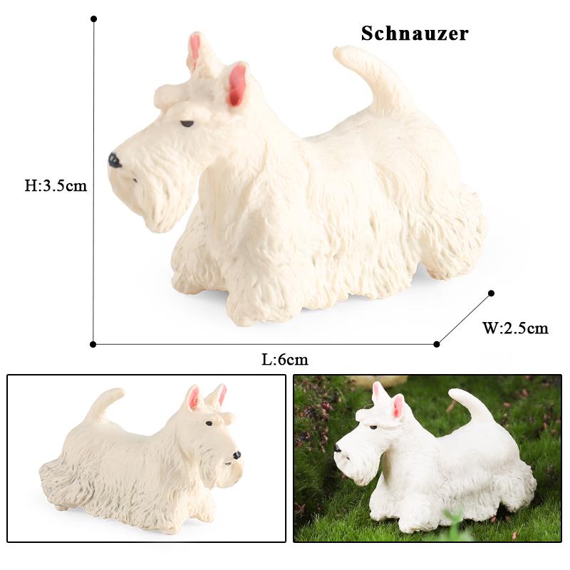 Oenux Dog Animals Model Bulldog Corgi Shiba Inu Husky Pug Schnauzer Chihuahua Puppy Figurines PVC Cute Collection Toy Kid Gift