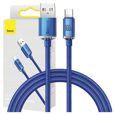 Kabel USB zu USB-C Baseus Crystal Shine, 100W, 1.2M (Blau)