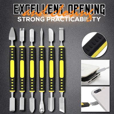 6PCS Metall Brecheisen Neugierigen Öffnung Reparatur Tool Kit Für Handy Notebook Dual Köpfe Metall Spudger Hause Hand Werkzeuge Sets