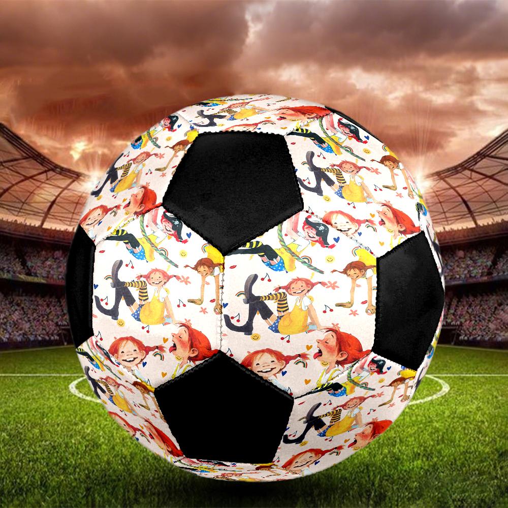 Pippi Longstocking Indoor Soccer Ball Colorful Machine Stitched PVC Size 5 Team Training Competition Ready Durable High-Bounce Cool Sports Gift