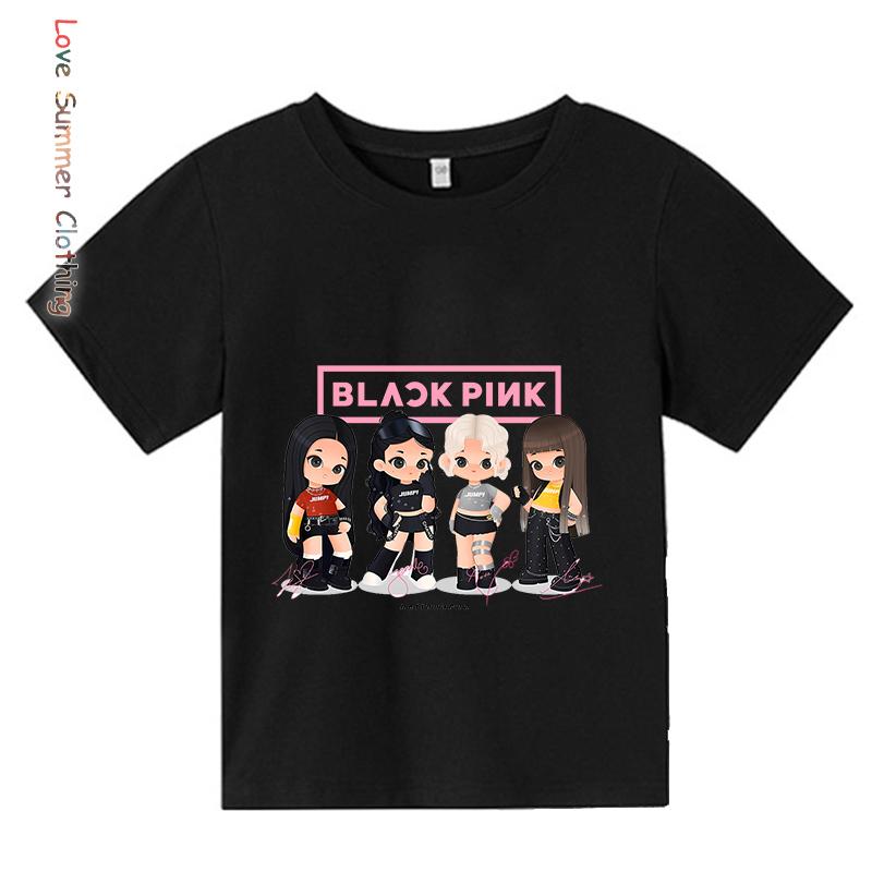 

Kpop BP Jump 2025 Худи Розовый Одежда для Девичьей Группы 4-14 Лет Очаровательный Аниме Принт Пуловер Летний Удобный Y2K Топ 140