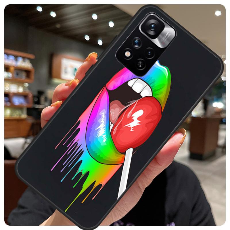 Sexy Lips KISS For Redmi 10 9C 10C 12C Cover For Xiaomi Redmi Note 12 Pro 10 9 8 11 Pro 9S 10S 11S 12S Case
