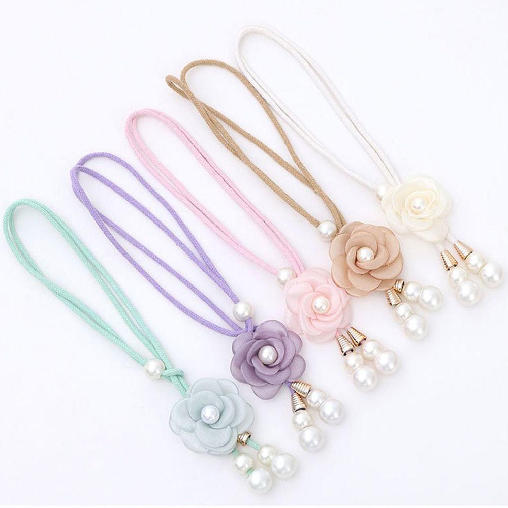 2Pcs Adjustable Camellia Curtain Buckle Floral Curtain Strap Curtain Fixer Clip  Home Decoration