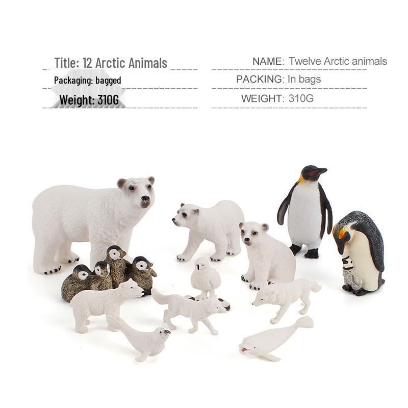Realistic Arctic Animal Models: Polar Bear, Arctic Fox, Seal, Walrus, Whale