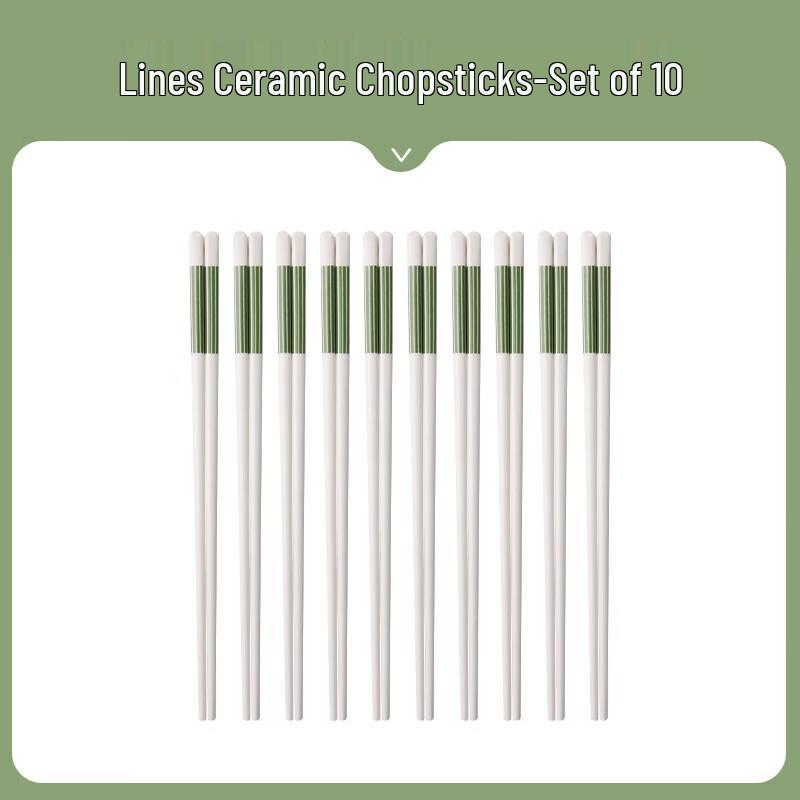 Mody Lanka Geometric Ceramic Chopsticks - 10 Pairs Set