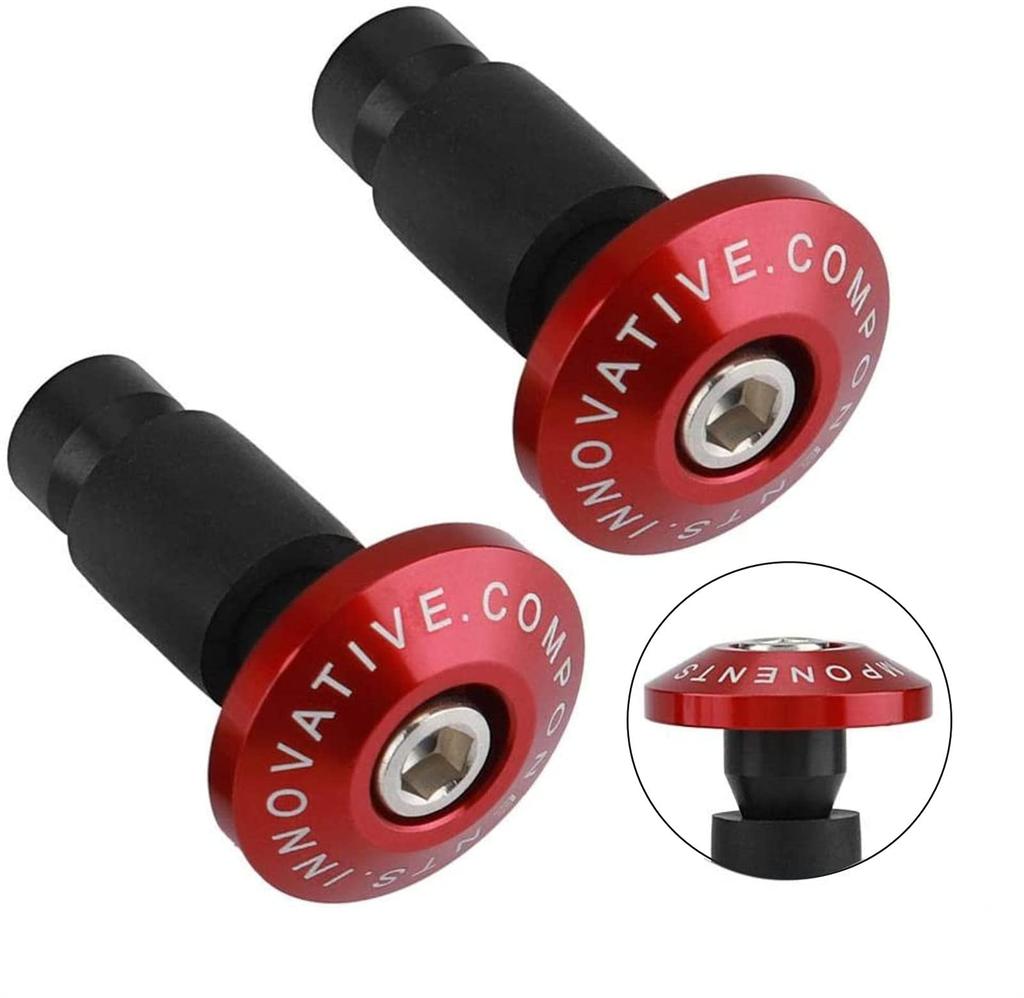 SAMCOS Anti-Collision Motorcycle 7/8'' Handlebar End Weight Handlebar Grip Cap Anti-Vibration Slider Plug 1 Pair (Red)