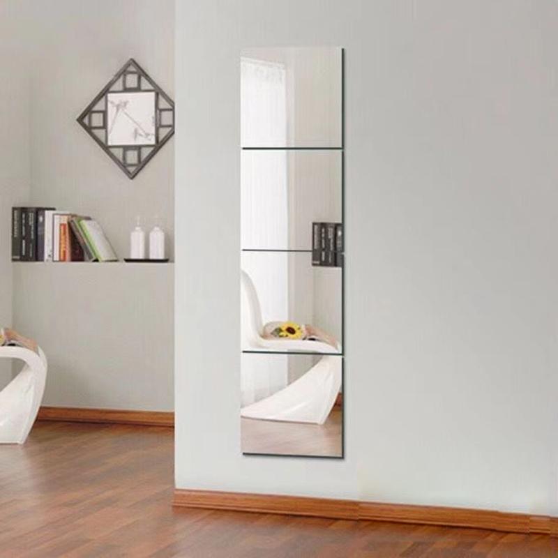 Self-Adhesive Acrylic Mirror Bathroom Shower Makeup Anti Fog Mirror Sticker Tile Shaving Mirror For Door Wardrobe Home Decor