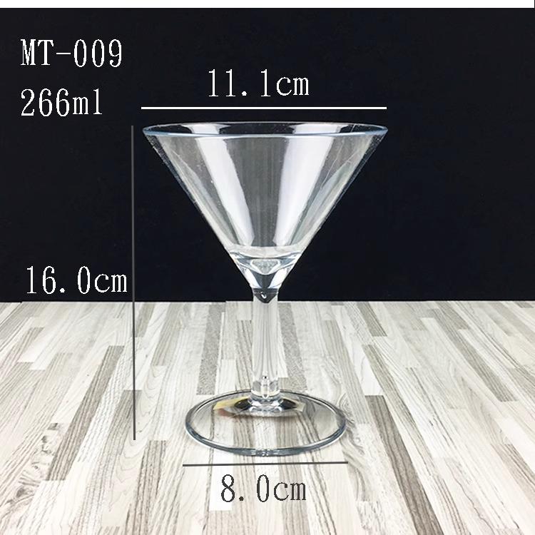 Transparente Acryl-Cocktailgläser - Martini, Margarita, Dreieckig, Hoher Stiel, Bar- & KTV-Stile