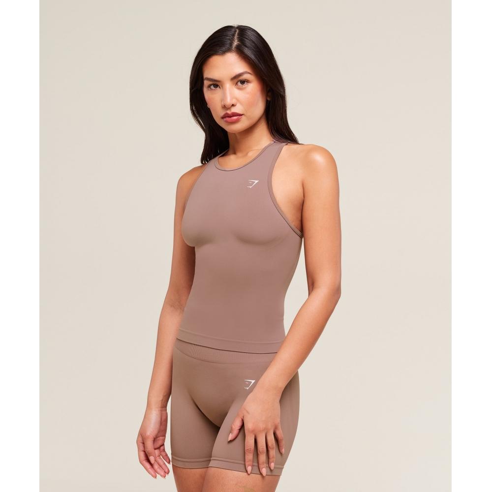 Gymshark Everyday Seamless Tight Fit Tank Chestnut Pink B8a4s Kcpn